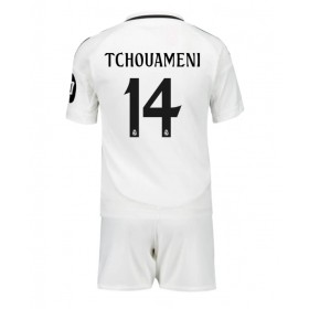 Real Madrid Aurelien Tchouameni #14 Hemmakläder Barn 2024-25 Kortärmad (+ Korta byxor)